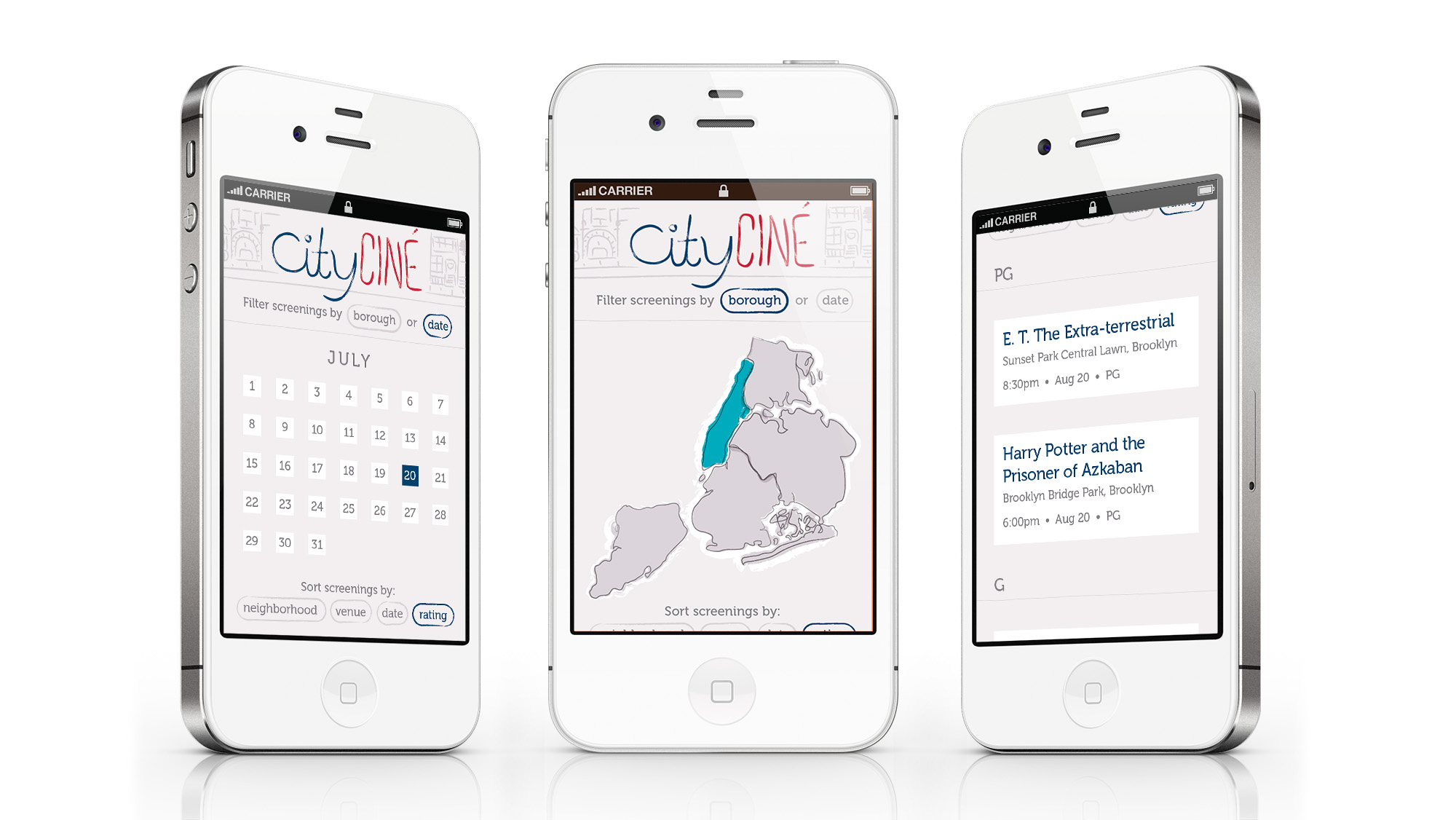iPhone 4 mockup set (3 UX examples)